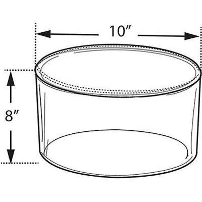 Azar Displays 556908 Acrylic Cylinder, 10" x 8", Clear ,1 Piece