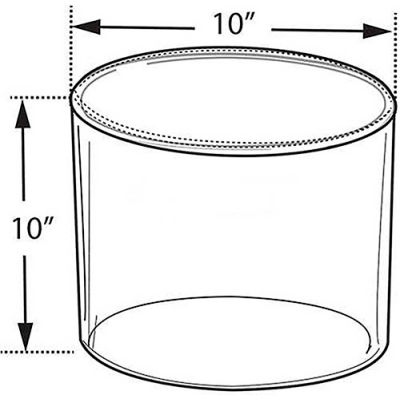 Azar Displays 556910 Acrylic Cylinder, 10" x 10", Clear ,1 Piece