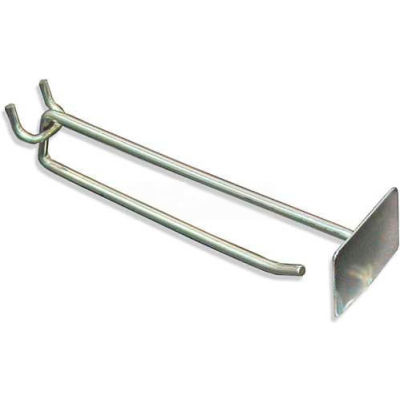 Azar Displays 700016 6" Metal Scan Hook, Galvanized Metal Finish