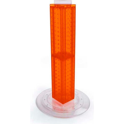 Azar Displays 700222-ORG 24" Pegboard Revolving Countertop Display, 4-Sided, Orange Translucent