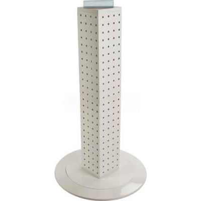 Azar Displays 700222-WHT 24" Pegboard Revolving Countertop Display, 4-Sided, White Solid ,1 Piece