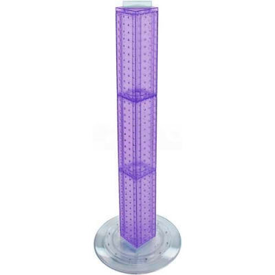 Global Approved 700223-PUR 36 " Pegboard Revolving Floor Display 4-Sided Purple Translucent 1 Piece