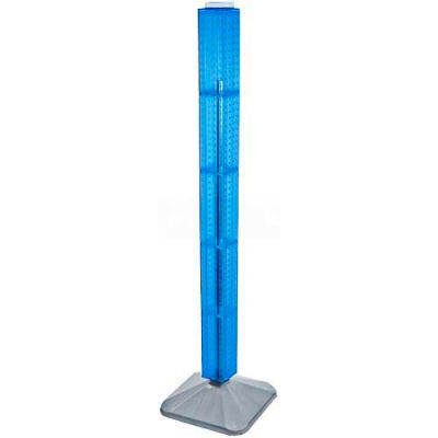 Azar Displays 700225-BLU 48" Pegboard Revolving Floor Display, 4-Sided, Blue Translucent ,1 Piece