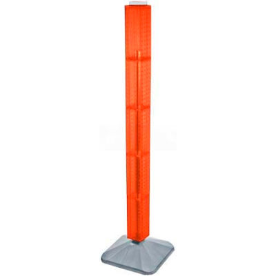 Azar Displays 700225-ORG 48" Pegboard Revolving Floor Display, 4-Sided, Orange Translucent ,1 Piece