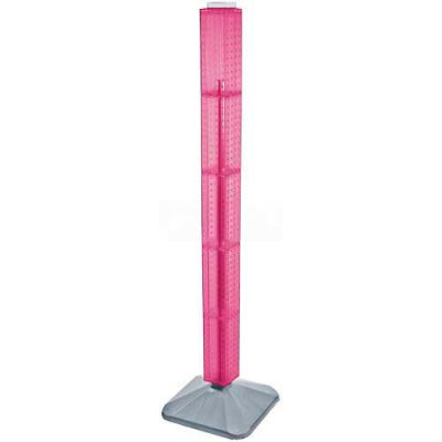 Azar Displays 700225-PNK 48" Pegboard Revolving Floor Display, 4-Sided, Pink Translucent ,1 Piece