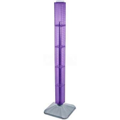 Azar Displays 700225-PUR 48" Pegboard Revolving Floor Display, 4-Sided, Purple Translucent ,1 Piece
