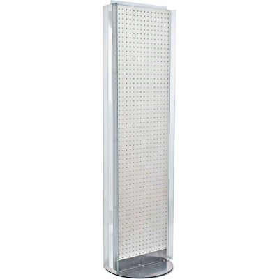 Azar Displays 700256-WHT, Pegboard Floor Stand W/5" C Channel Sliding, 16"W x 60"H, WH, 1 Pc
