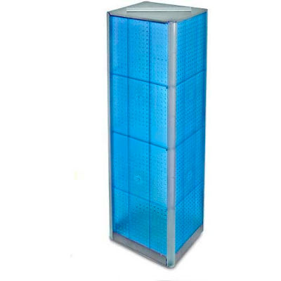 Azar Displays 700405-BLU Four-Sided Pegboard Spinning Floor Display, 16" x 60", Blue ,1 Piece