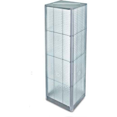 Azar Displays 700405-CLR Four-Sided Pegboard Spinning Floor Display, 16" x 60", Clear ,1 Piece