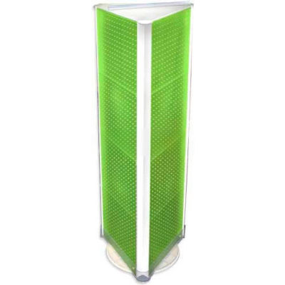 Azar Displays 700450-GRE Three-Sided Spinning Pegboard Floor Display, 16" x 60", Green Opaque