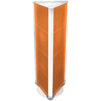 Azar Displays 700450-ORG Three-Sided Spinning Pegboard Floor Display, 16" x 60", Orange Opaque