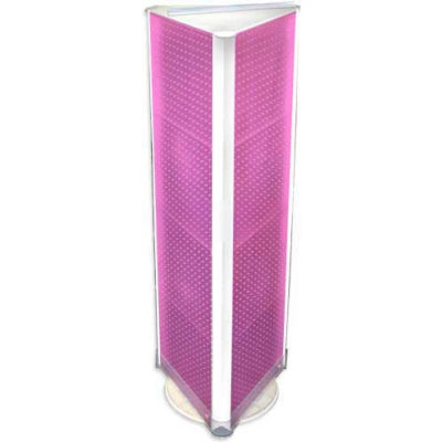 Azar Displays 700450-PNK Three-Sided Spinning Pegboard Floor Display, 16" x 60", Pink Opaque