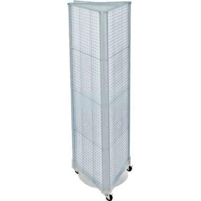 Azar Displays 700451-CLR Three-Sided Spinning Pegboard W/ Wheels, 16" x 60", Clear Opaque ,1 Piece