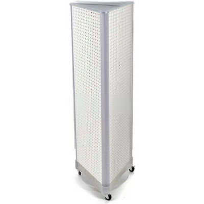 Azar Displays 700451-WHT Three-Sided Spinning Pegboard W/ Wheels, 16" x 60", White Solid ,1 Piece