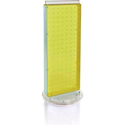 Azar Displays 700508-YEL Revolving Pegboard Countertop Display Unit, 8" x 20", Yellow ,1 Piece