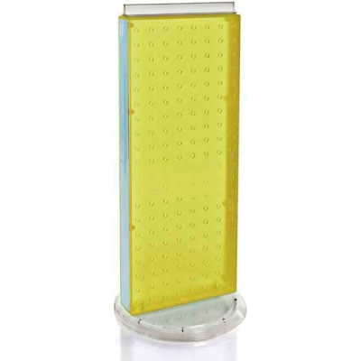 Azar Displays 700509-YEL Two-Sided Non-Revolving Pegboard Countertop Display, 8" x 20", Yellow