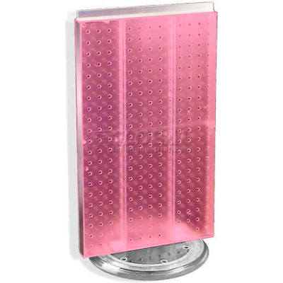 Azar Displays 700513-PNK Two-Sided Revolving Pegboard Countertop Display, 13.5" x 22", Pink