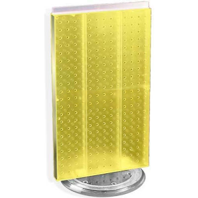 Azar Displays 700513-YEL Two-Sided Revolving Pegboard Countertop Display, 13.5" x 22", Yellow