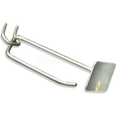 Azar Displays 700824 4" Metal Scan Hook, Galvanized Metal Finish