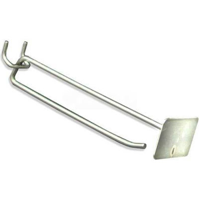 Azar Displays 700826 6" Metal Scan Hook, Galvanized Metal Finish