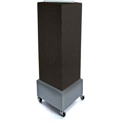 Azar Displays 701415-BLK Interlocking Pegboard Countertop Display W/ Wheels, 14" x 40", Black Solid