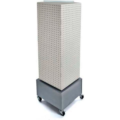 Azar Displays 701415-WHT Interlocking Pegboard Countertop Display W/ Wheels, 14" x 40", White Solid