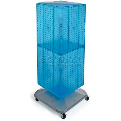 Azar Displays 701436-BLU 4-Sided Interlocking Pegboard Floor Display, 14" x 40", Blue Opaque
