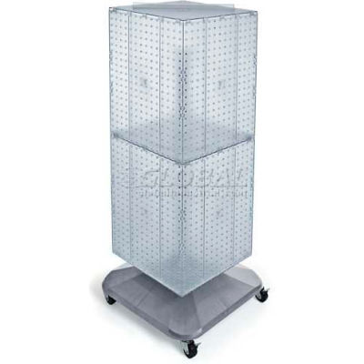 Azar Displays 701436-CLR 4-Sided Interlocking Pegboard Floor Display, 14" x 40", Clear Opaque