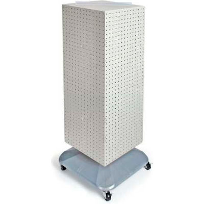 Azar Displays 701436-WHT 4-Sided Interlocking Pegboard Floor Display, 14" x 40", White Solid