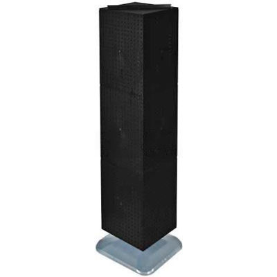 Azar Displays 701464-BLK 4-Sided Interlocking Pegboard Floor Display, 14" x 60", Black Solid