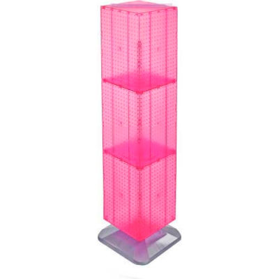 Azar Displays 701464-PNK 4-Sided Interlocking Pegboard Floor Display, 14" x 60", Pink Opaque