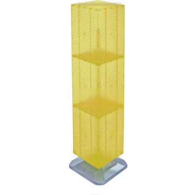 Azar Displays 701464-YEL 4-Sided Interlocking Pegboard Floor Display, 14" x 60", Yellow Opaque