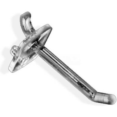 Azar Displays 800002-C 2" Opaque Plastic Pegboard Locking Hook, Clear