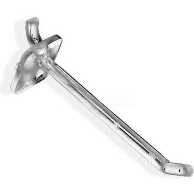 Azar Displays 800004-C 4" Opaque Plastic Pegboard Locking Hook, Clear