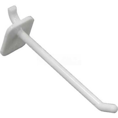 Azar Displays 800004-W 4" Opaque Plastic Pegboard Locking Hook, White