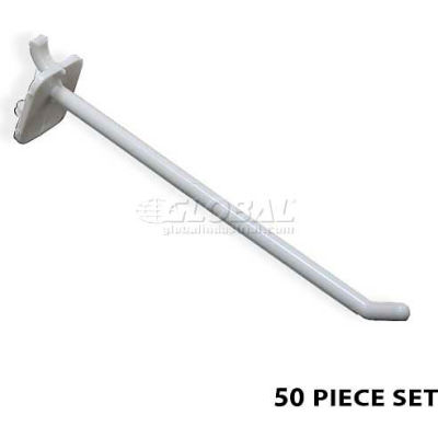 Azar Displays 800006-W 6" Opaque Plastic Pegboard Locking Hook, White