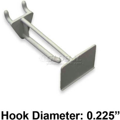 Azar Displays 800012-WHT 2" Opaque Plastic Pegboard Scan Hook, White