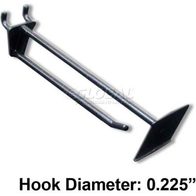 Azar Displays 800016-BLK 6" Opaque Plastic Pegboard Scan Hook, Black