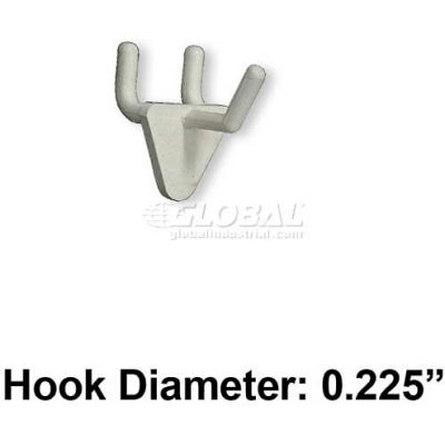 Azar Displays 800071-WHT 1" Opaque Plastic Hook, Clear
