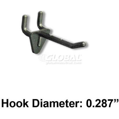 Azar Displays 800072-BLK 2" Opaque Plastic Hook, Black