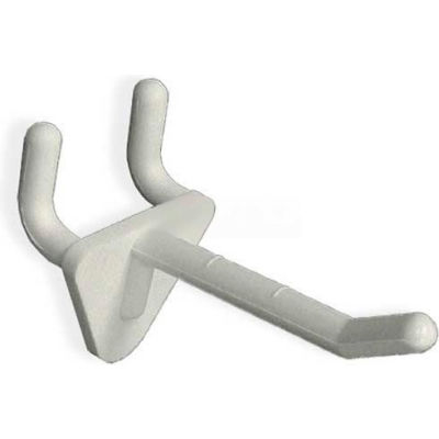 Azar Displays 800072-WHT 2" Opaque Plastic Hook, White