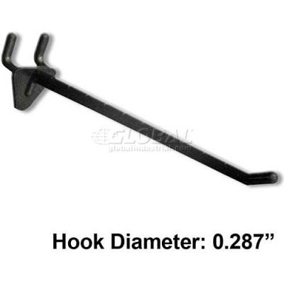 Azar Displays 800076-BLK 6" Opaque Plastic Hook, Black