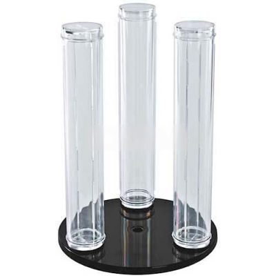 Azar Displays 900069 Vertical 3-Pole Bracelet Display, 12" High, Clear, 4 Pack