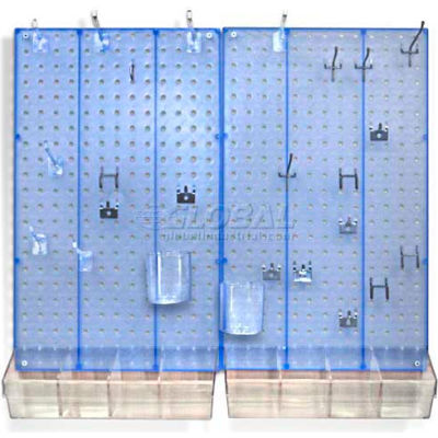 Azar Displays 900945-BLU Pegboard Room Organizer Kit, Hardware Included, Blue Opaque ,1 Piece