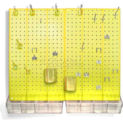 Azar Displays 900945-YEL Pegboard Room Organizer Kit, Hardware Included, Yellow Opaque ,1 Piece