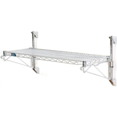 Nexel® Chrome Wall Mount Wire Shelving 36"W x 14"D x 14"H 1 - Shelf Starter