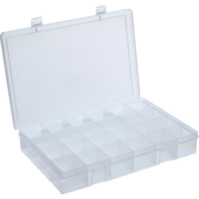 Grand compartiment plastique Durham Box LP24-CLEAR - 24 compartiments, 13-1/8 x 9 x 2-5/16 - Qté par paquet : 5