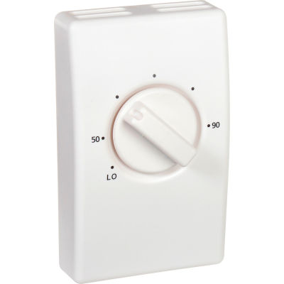 Wall Mount Line Voltage Thermostat Single Pole, White
