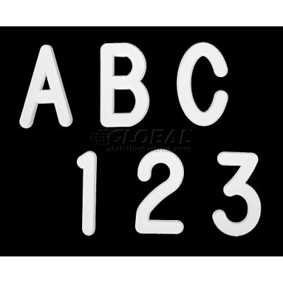 Produits visuels unie 3/4" blanc Helvetica lettre Sprue Set de 145 caractères