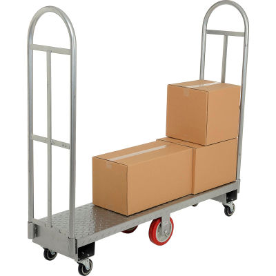 Winholt® 300-60D/PU Diamond Steel Deck U-Boat® - 63"L - Polyurethane Wheels